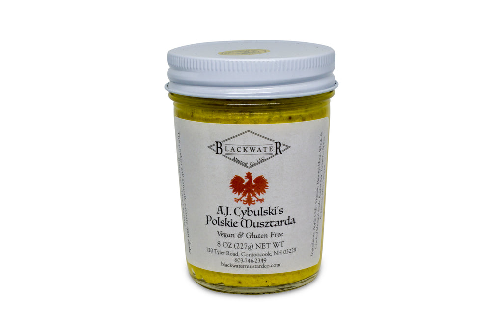 A jar of whole seed Polish mustard.