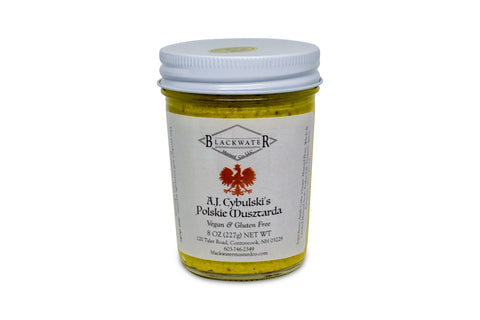 A jar of whole seed Polish mustard.