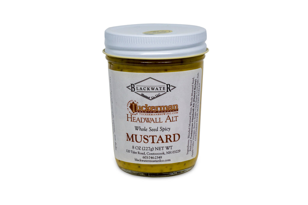 A jar of brown ale mustard.