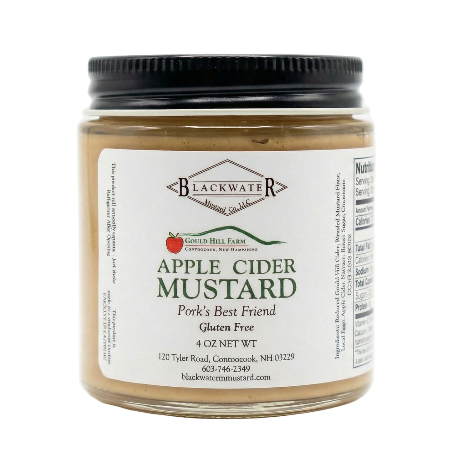 Blackwater Mustard Co. Apple Cider Mustard jar on white background.