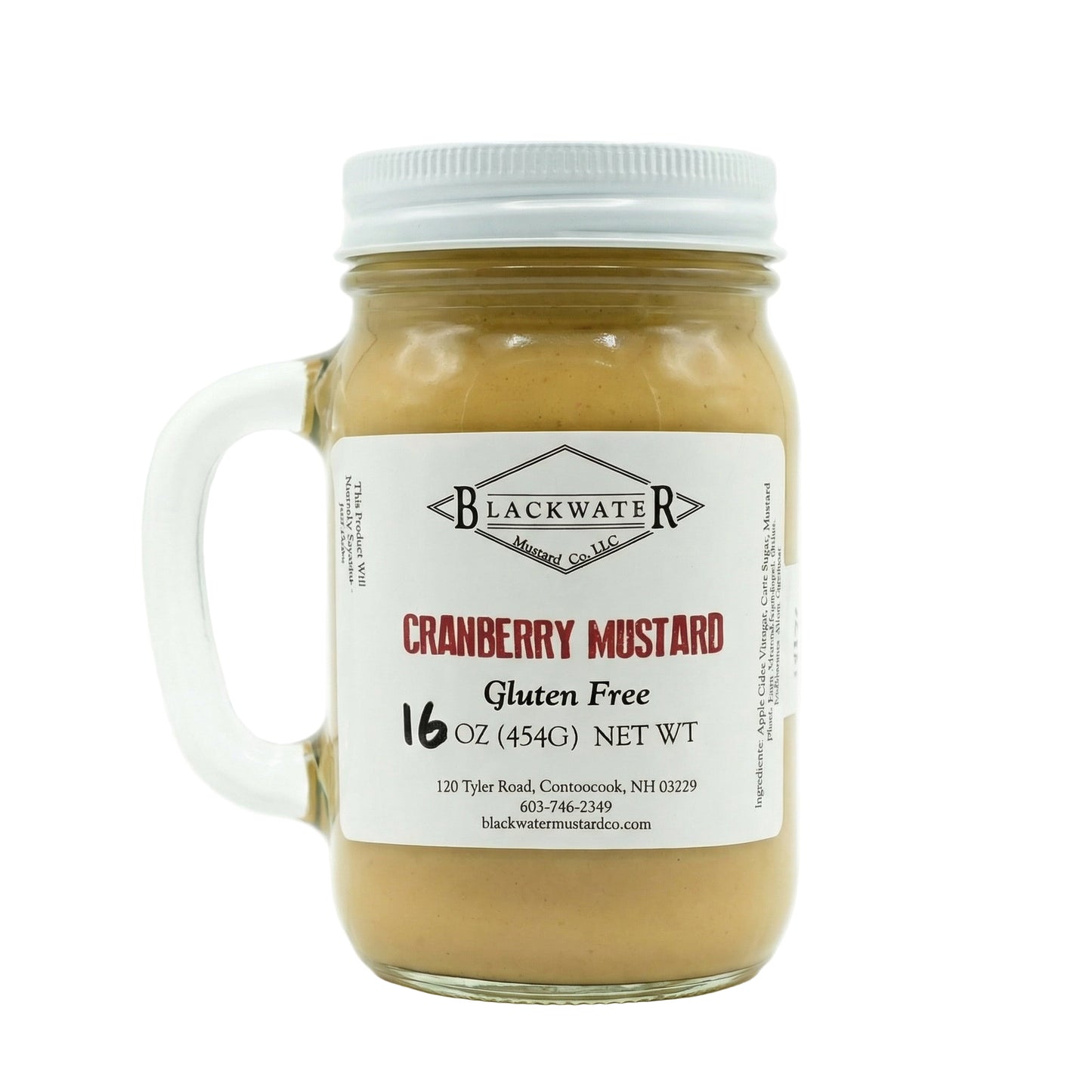 Blackwater Mustard Co. Cranberry Mustard jar on white background.