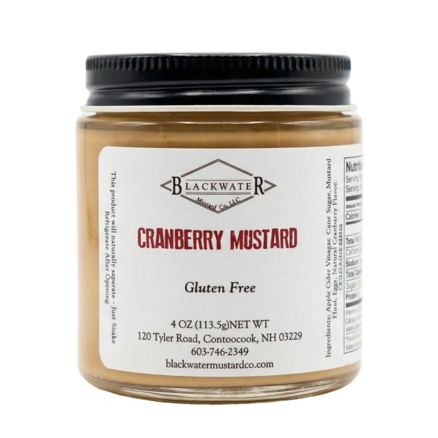 Blackwater Mustard Co. Cranberry Mustard jar on white background.