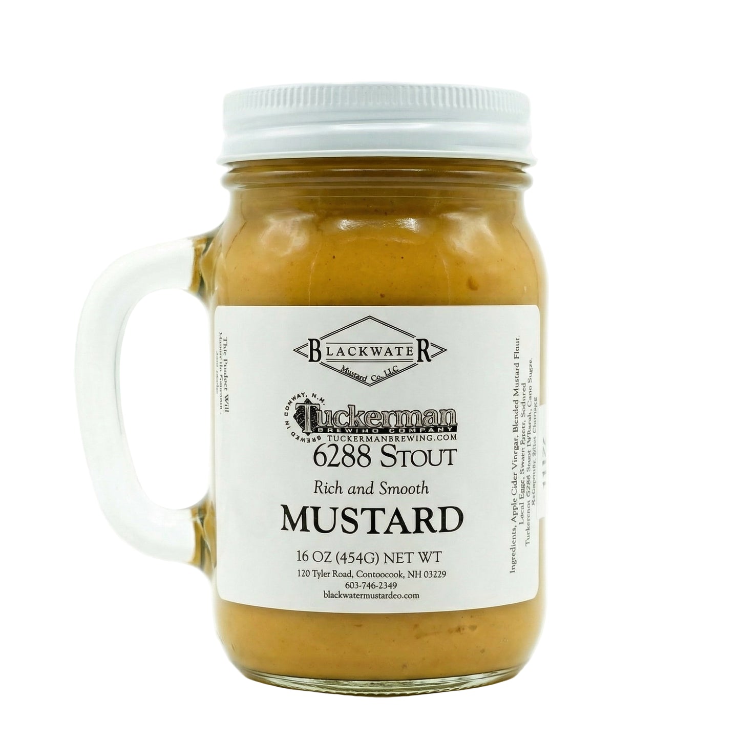 Blackwater Mustard Co. 6288 Stout Mustard jar on white background.