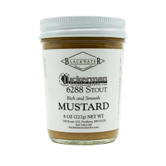Blackwater Mustard Co. 6288 Stout Mustard jar on white background.